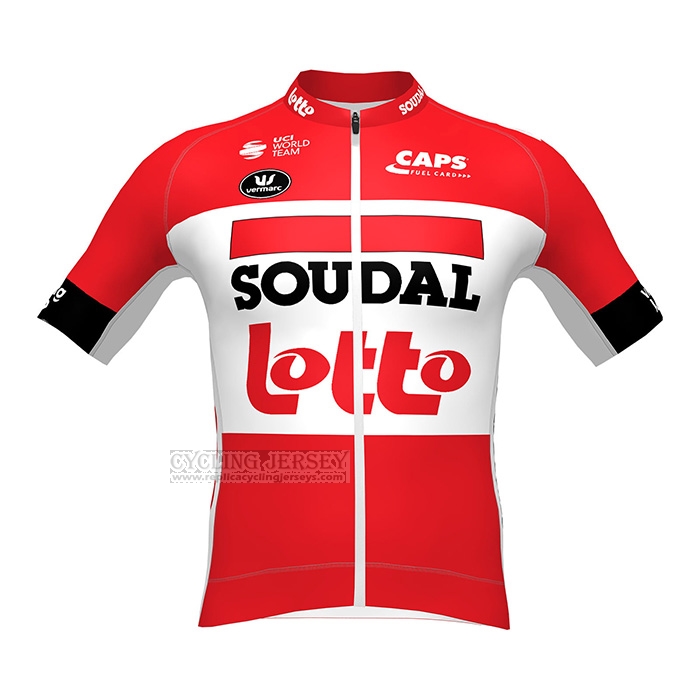 2022 Cycling Jersey Lotto Soudal Black Red Short Sleeve and Bib Short
